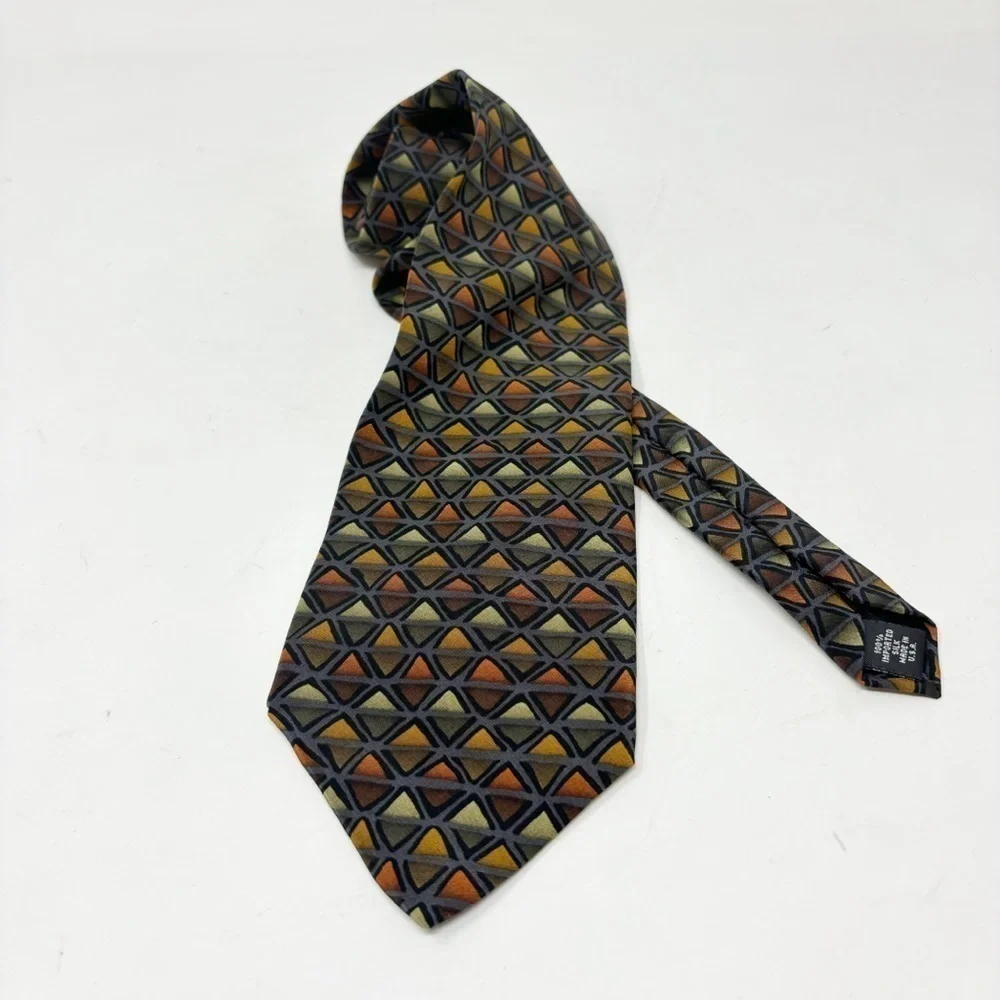GRATEFUL DEAD Men’s Gray Gold Geometric Tie DUPREE’S DIAMOND Fifth Set 1996 USA
